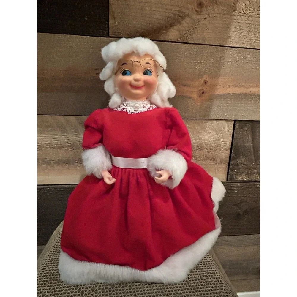 Vintage Dish Soap Bottle‎ Doll Mrs Santa Claus Handmade Christmas Holiday CUTE!